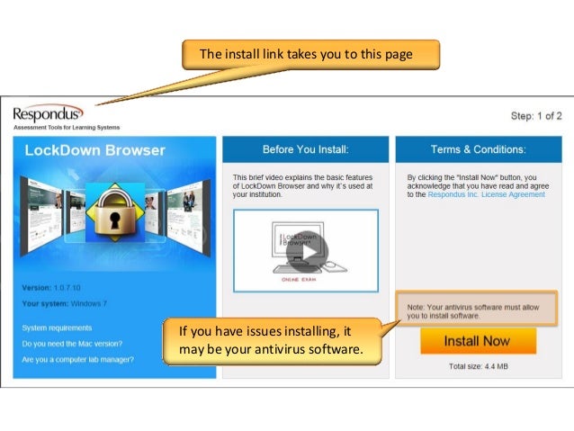 Taking a Quiz Using the Respondus Lockdown Browser