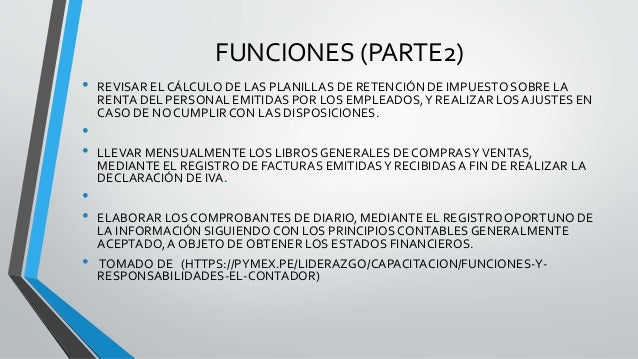 Responsabilidades del contador general Responsabilidades del contador general