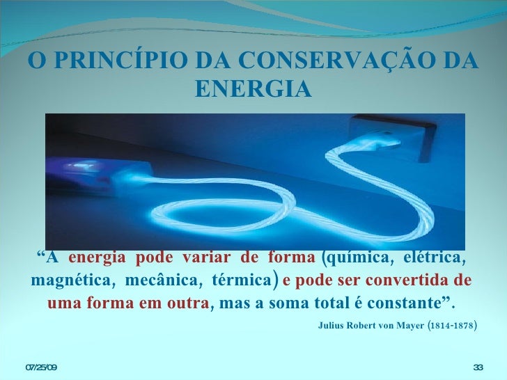 Enuncie O Princípio Da Conservação De Energia