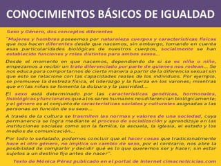 CONOCIMIENTOS BÁSICOS DE IGUALDAD
 