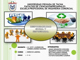 UNIVERSIDAD PRIVADA DE TACNA
FACULTAD DE CIENCIASEMPRESARIALES
ESCUELA PROFESIONAL DE INGENIERIA COMERCIAL
 