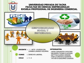 UNIVERSIDAD PRIVADA DE TACNA
FACULTAD DE CIENCIAS EMPRESARIALES
ESCUELA PROFESIONAL DE INGENIERIA COMERCIAL
 