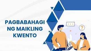 PAGBABAHAGI
NG MAIKLING
KWENTO
 