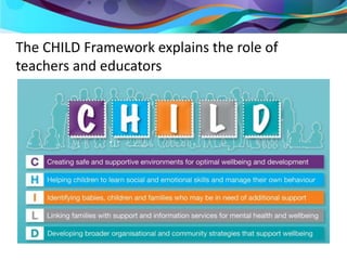 The CHILD Framework explains the role of 
teachers and educators 
 