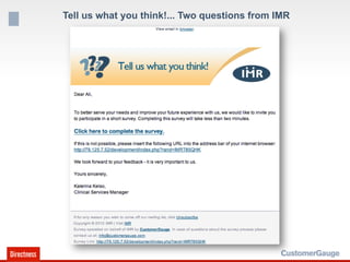Tell us what you think!... Two questions from IMR
 