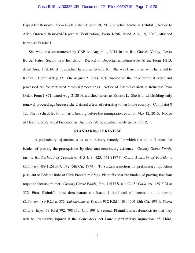 response in motion to oppose form i 213