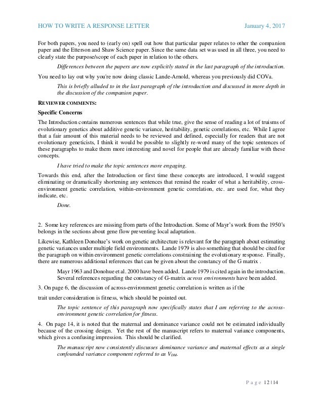 response letter to a journal 2017 response letter to a journal 2017
