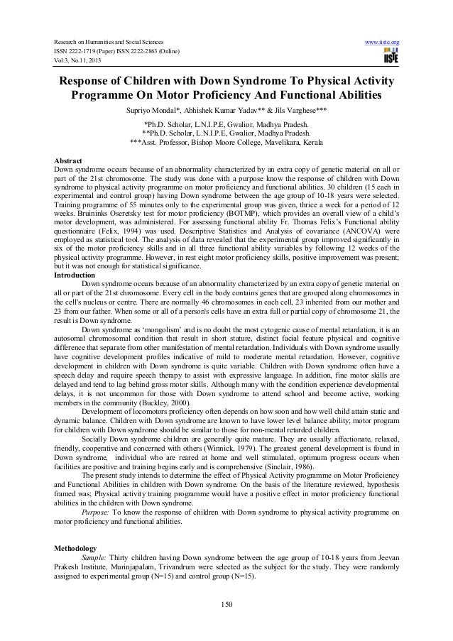 down syndrome essay
