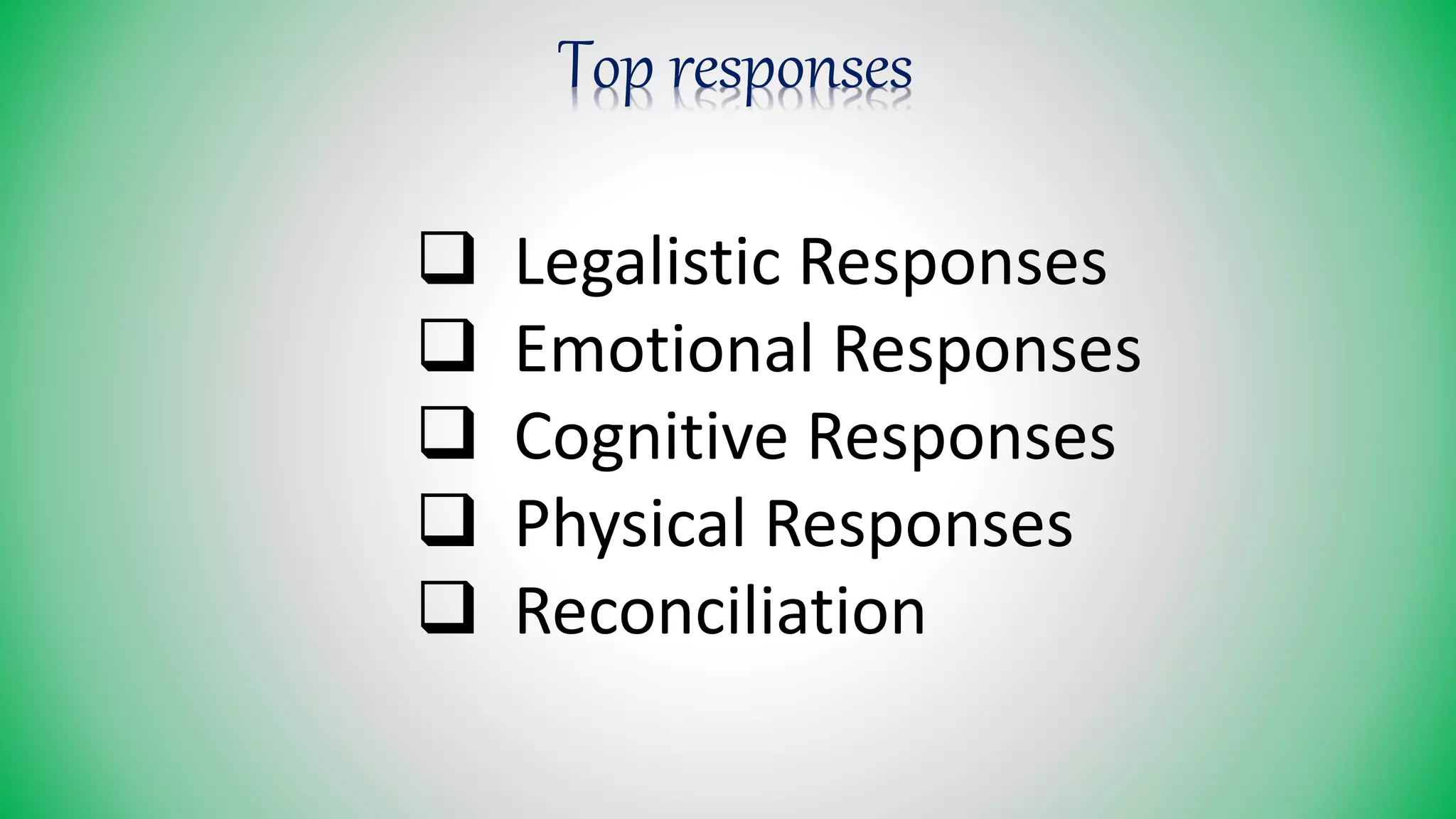 Sharp Responses Responses to conflict | PPTX