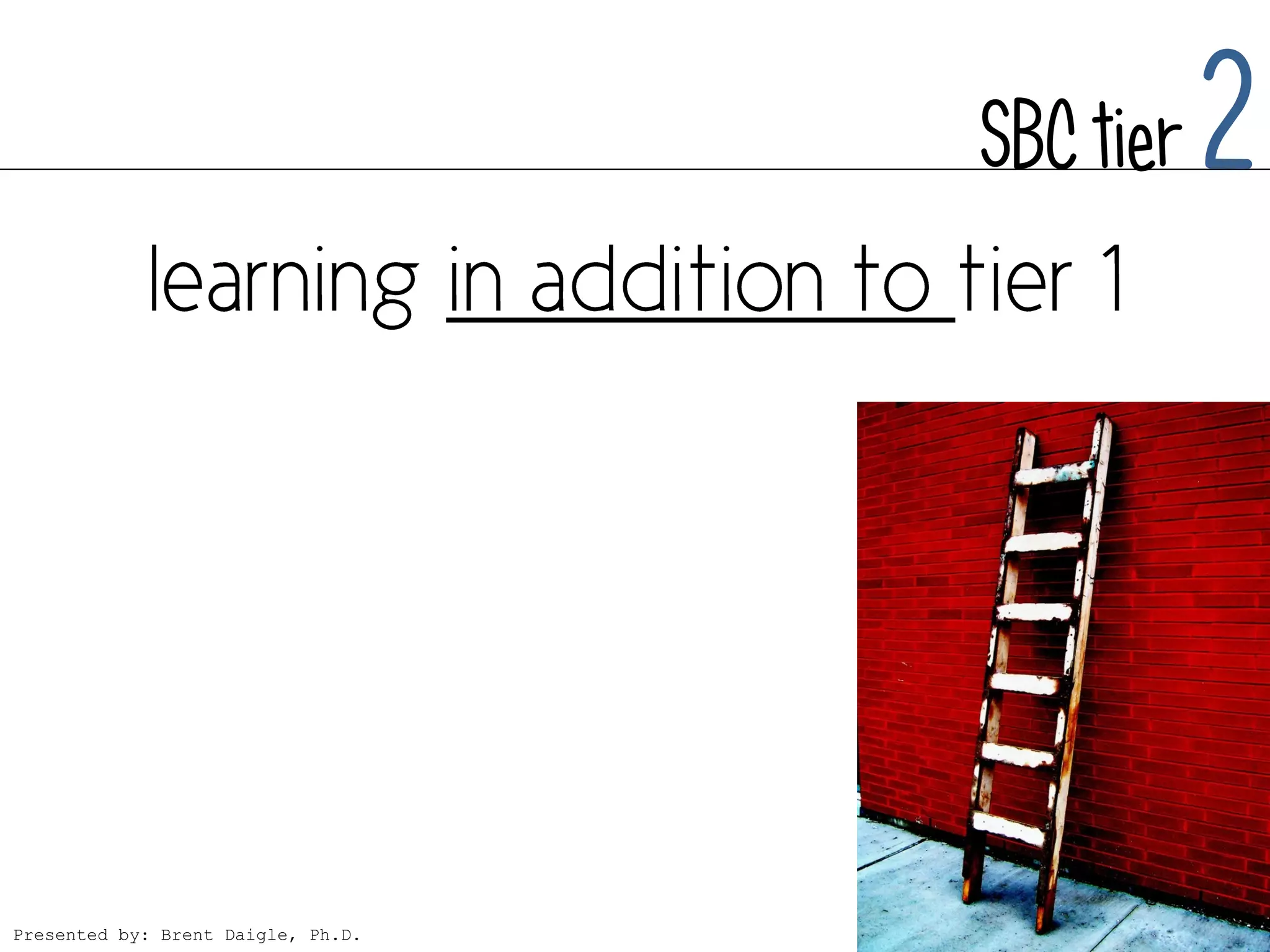 SBC tier   2



Presented by: Brent Daigle, Ph.D.
 