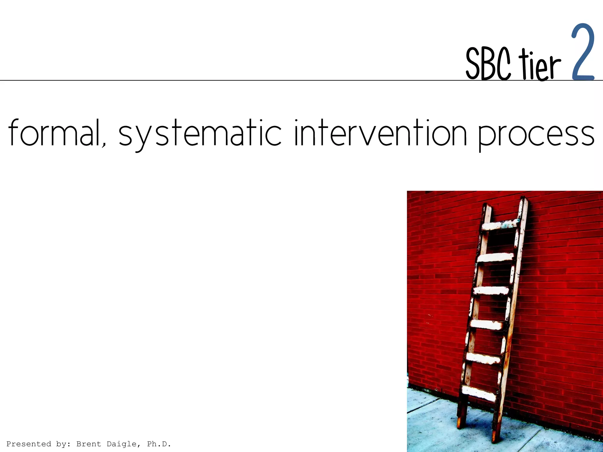 SBC tier   2



Presented by: Brent Daigle, Ph.D.
 