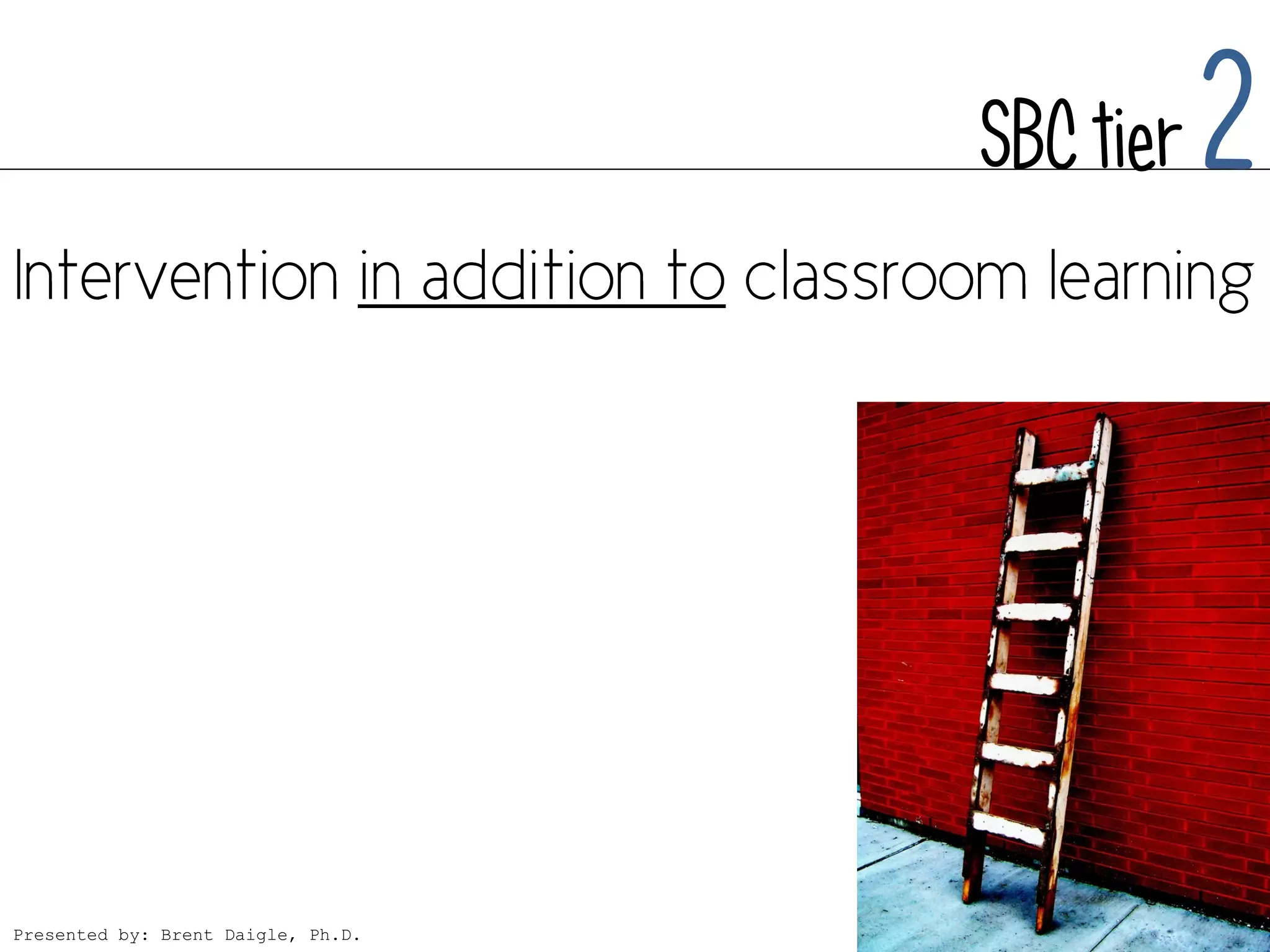 SBC tier   2



Presented by: Brent Daigle, Ph.D.
 