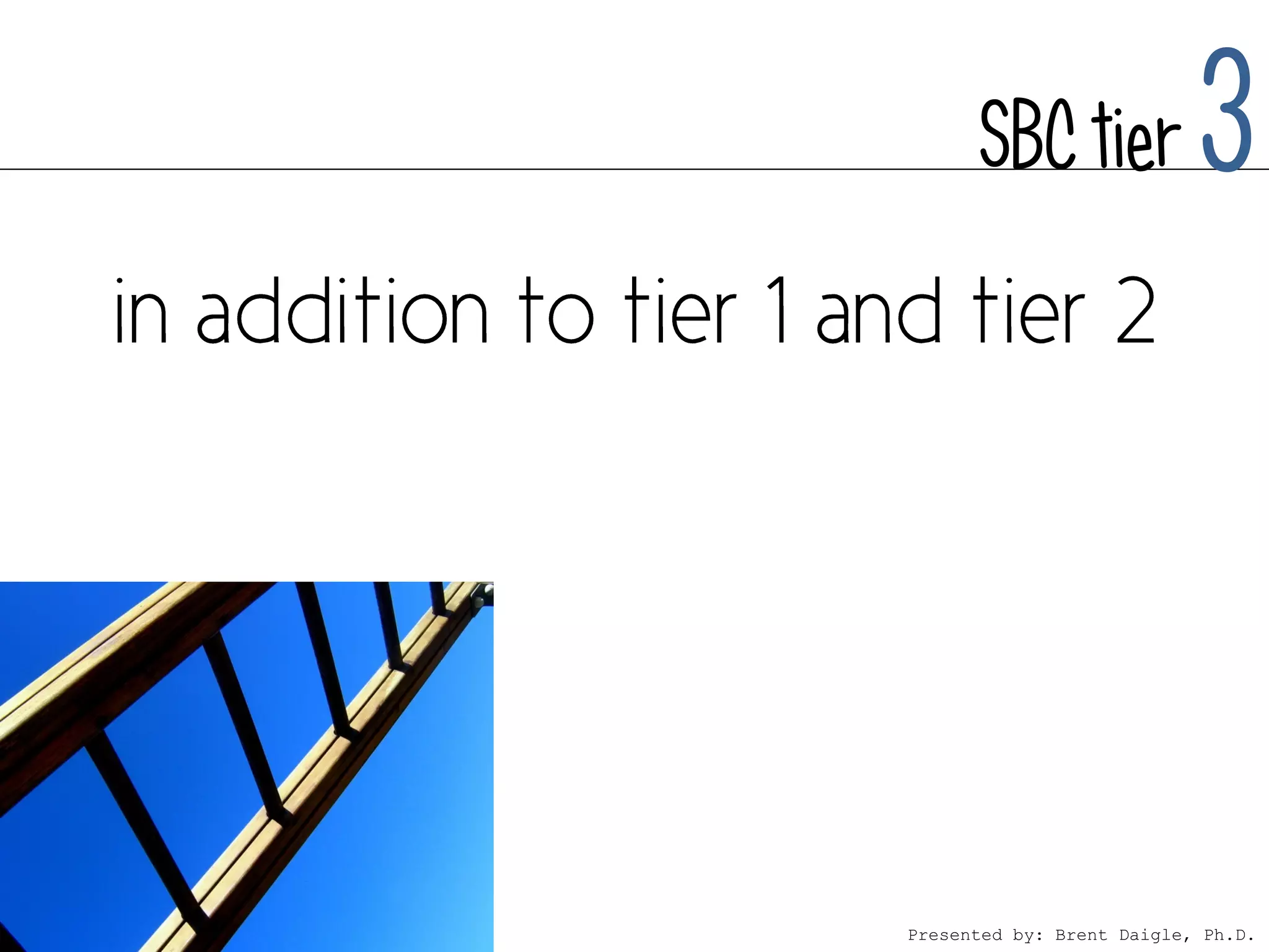 SBC tier             3



Presented by: Brent Daigle, Ph.D.
 