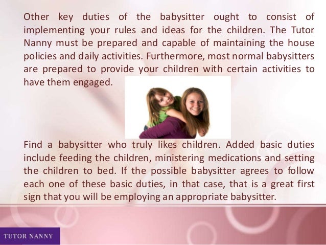 responsibilities of a babysitter