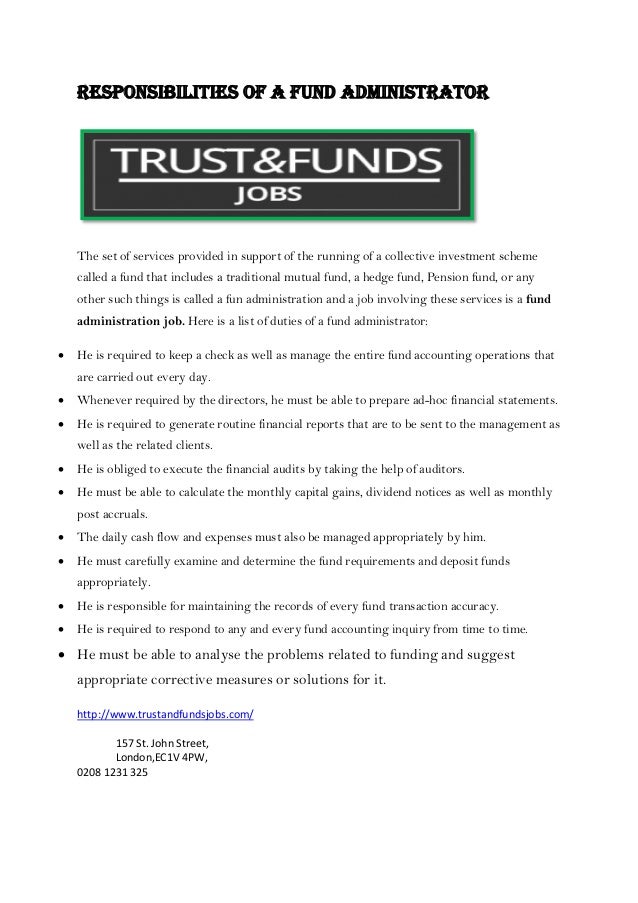 Mutual Fund Administrator Job Description - Business Consultant Job Description News : For mutual fund administrator jobs in the chicago, il area: