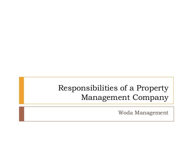 responsibilities of a property management company property management responsibilities