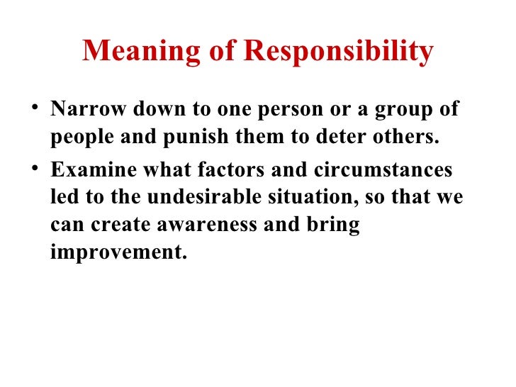 Responsibility