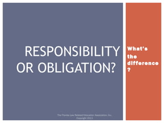 Flrea Program Responsibility vs. Obligation FLREA | PPT