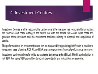 Investment Centres Example Responsibility accounting - Part A | PPTX