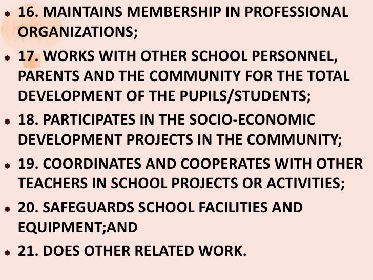 job responsibilities of a teacher