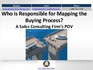 Who is Responsible for Mapping the
Buying Process?
A Sales Consulting Firm’s POV
Website Email Phone
www.salesbenchmarkindex.com info@salesbenchmarkindex.com 1-888-556-7338
 