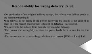 RESPONSIBILITY OF A RAILWAY ADMINISTRATION AS A CARRIER OF GOODS..pptx