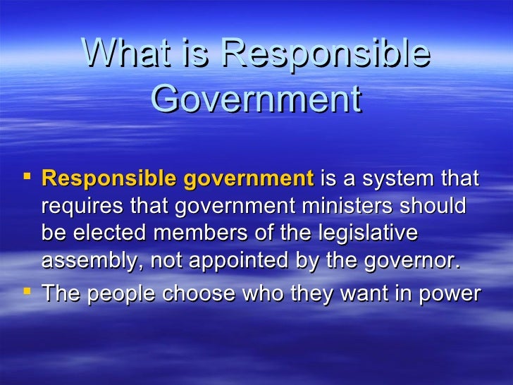 responsibility of government essay