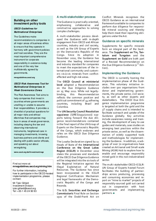© OECD – 2014 mneguidelines.oecd.org/mining.htm
Find out more at:
mneguidelines.oecd.org/mining.htm
For further informatio...