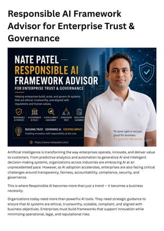 Building Trust and Governance with Responsible AI Frameworks in ...