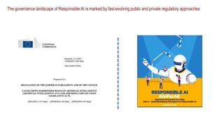 The governance landscape of Responsible AI is marked by fast-evolving public and private regulatory approaches
 