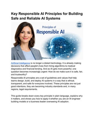How Responsible AI Principles Shape the Future of Artificial ...