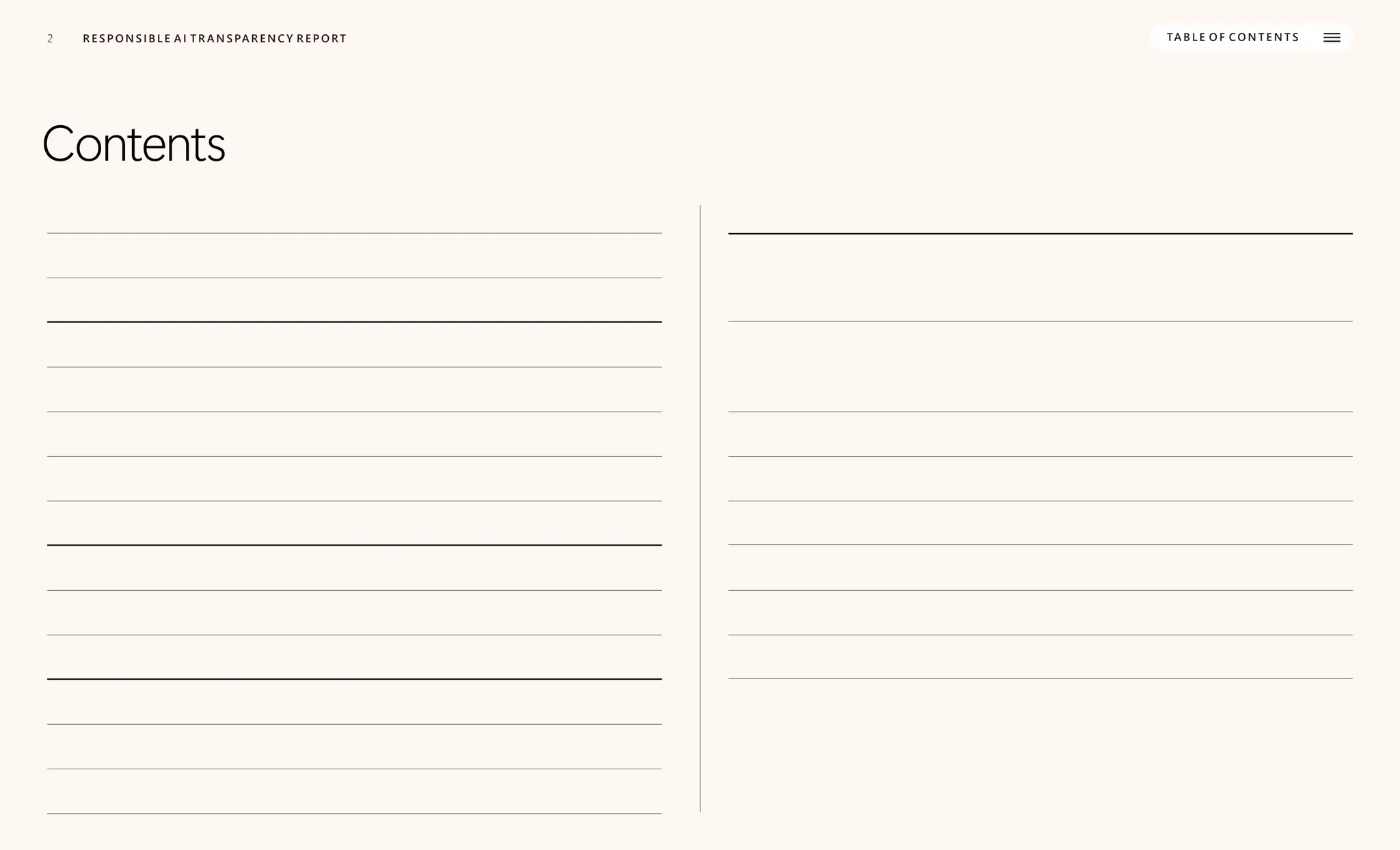 2
2 R E S P O N S I B L E A I T R A N S PA R E N C Y R E P O RT TA B L E O F C O N T E N T S
Contents
Foreword 3
4
Key takeaways
5
How we build generative applications responsibly
6
Govern: Policies, practices, and processes
9
Map: Identifying risks
10
Measure: Assessing risks and mitigations
11
Manage: Mitigating AI risks
16
How we make decisions about releasing generative applications
17
Deployment safety for generative AI applications
20
Sensitive Uses program in the age of generative AI
22
How we support our customers in building responsibly
23
AI Customer Commitments
24
Tools to support responsible development
25
Transparency to support responsible development and use by our customers
26
How we learn, evolve, and grow
27
Governance of responsible AI at Microsoft:
Growing our responsible AI community
30
Building safe and responsible frontier models
through partnerships and stakeholder input
32
Using consensus-based safety frameworks
33
Supporting AI research initiatives
34
Investing in research to advance the state of the art in responsible AI
35
Tuning in to global perspectives
36
Looking ahead
37
Sources and resources
 