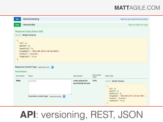 MATTAGILE.COM
API: versioning, REST, JSON
 