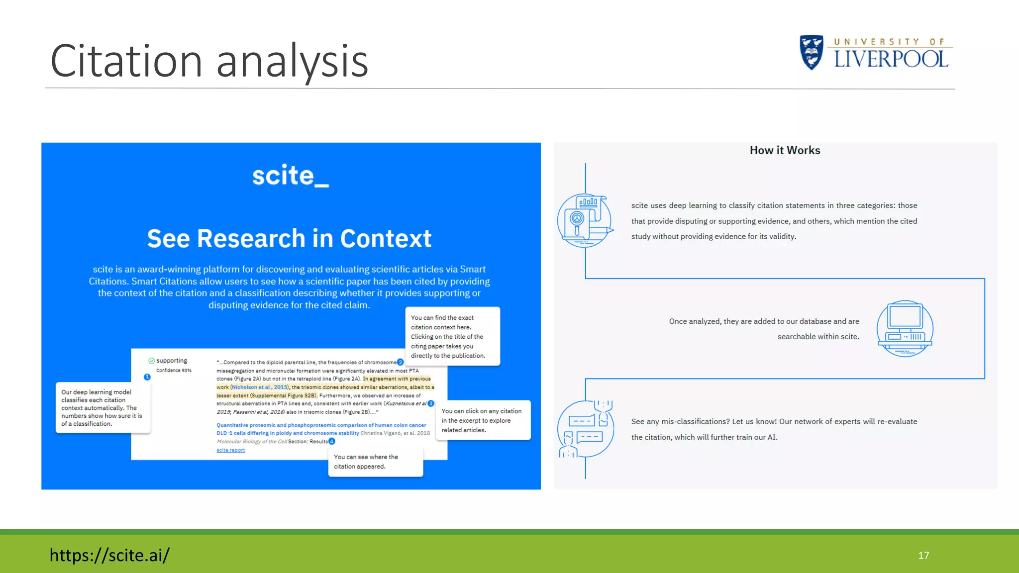 Citation analysis
17https://scite.ai/
 