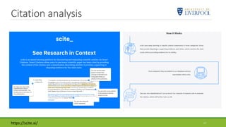 Citation analysis
17https://scite.ai/
 