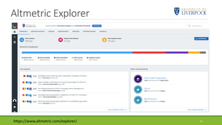 Altmetric Explorer
31https://www.altmetric.com/explorer/
 