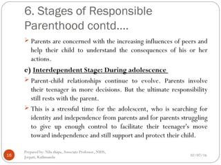 What are the roles of responsible parents