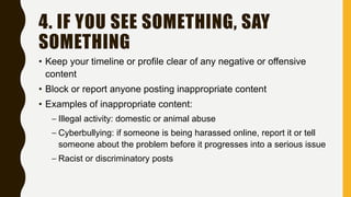 Profile Picture Examples Inappropriate Responsible social media usage | PPTX