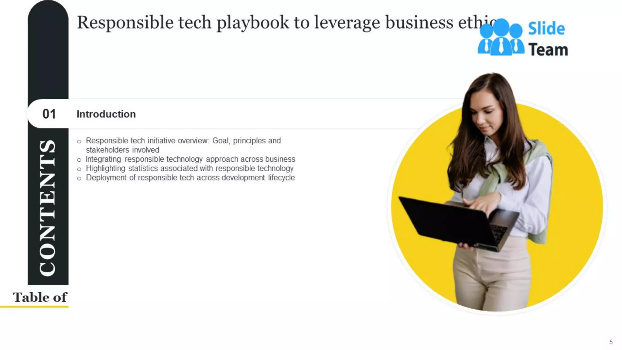 Responsible Tech Playbook To Leverage Business Ethics Powerpoint Presentation Slides