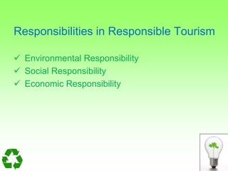 Responsible tourism initiatives in India | PPTX