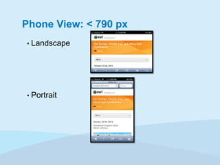Phone View: < 790 px
•

Landscape

•

Portrait

 