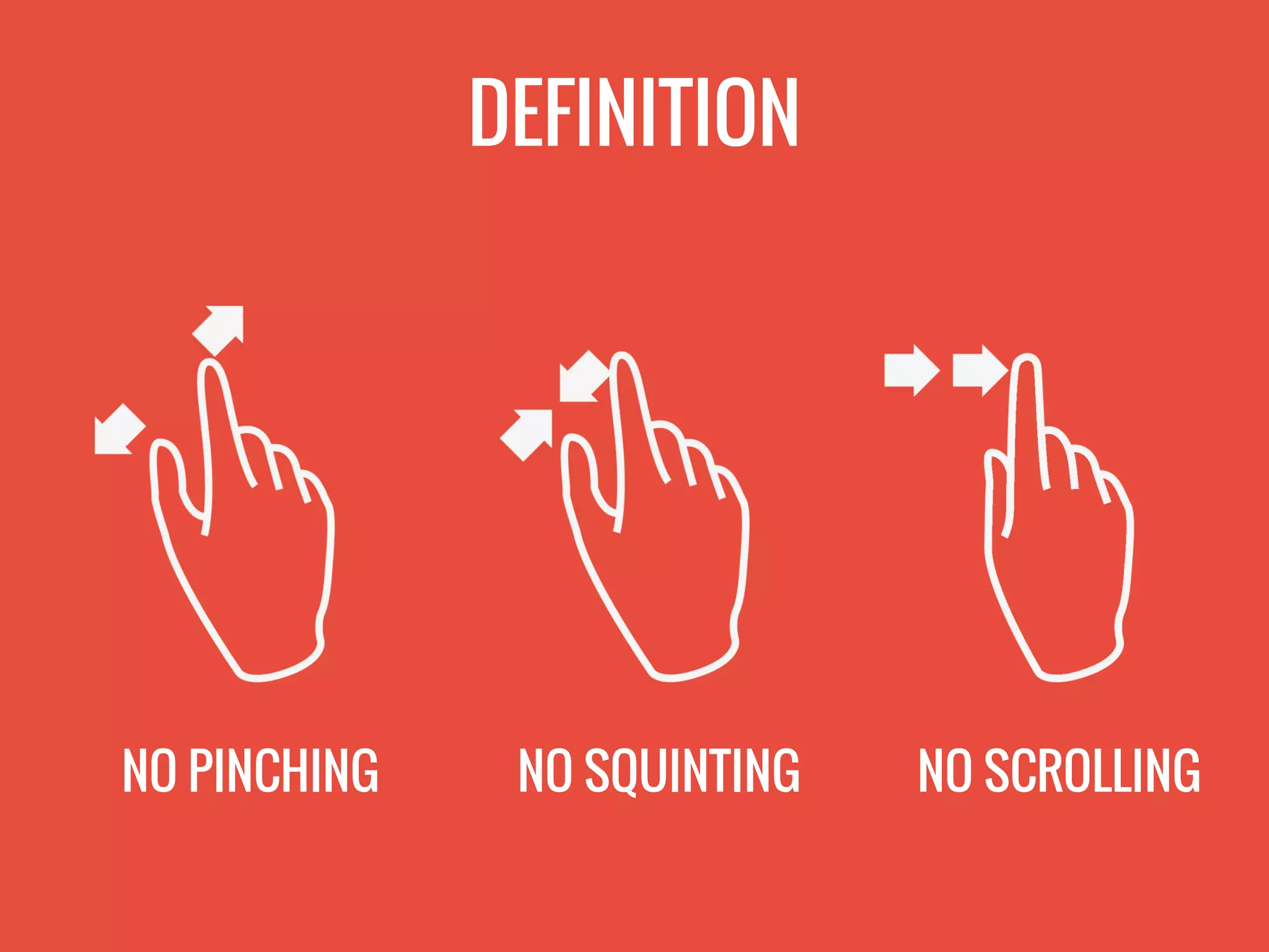 DEFINITION
NO PINCHING NO SQUINTING NO SCROLLING
 