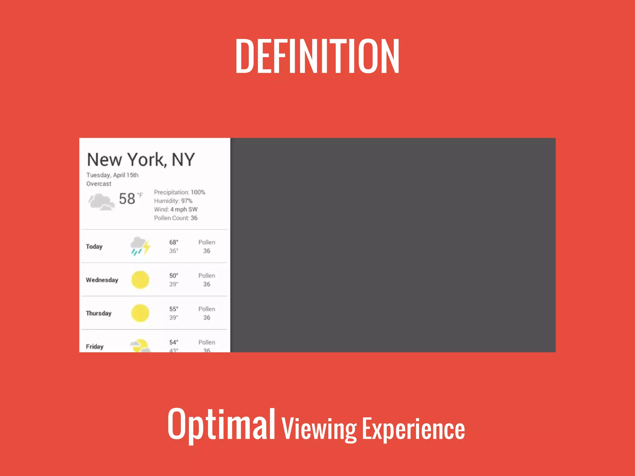DEFINITION
OptimalViewing Experience
 