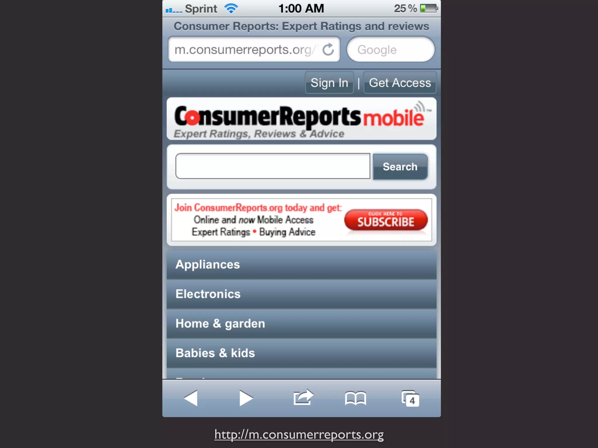 http://m.consumerreports.org
 