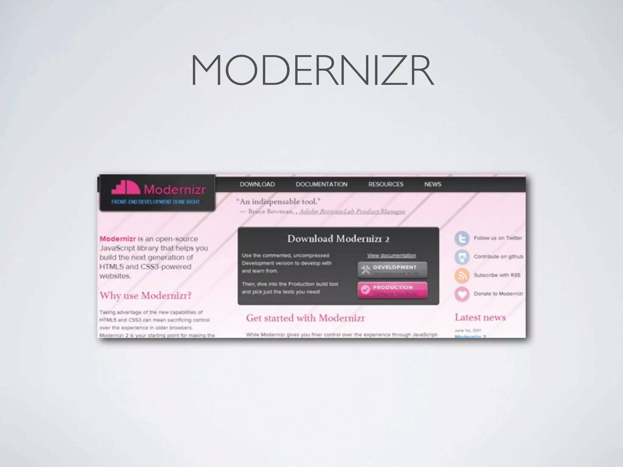 MODERNIZR
 