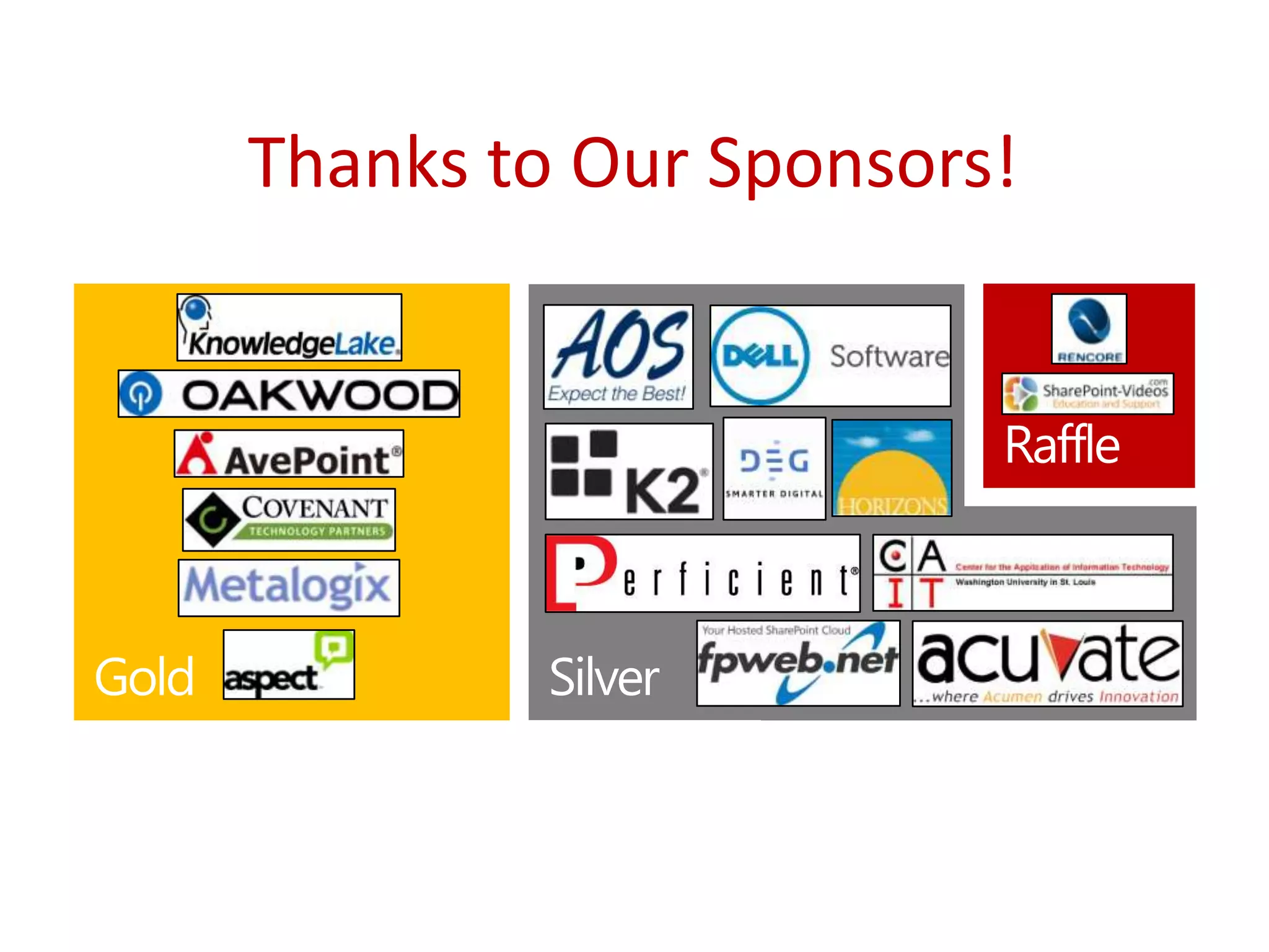 Thanks to Our Sponsors!

 