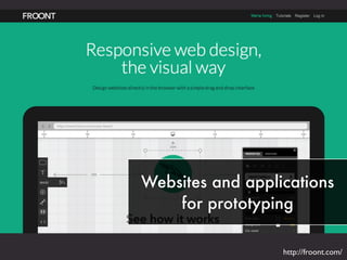 Websites and applications
for prototyping
http://froont.com/
 