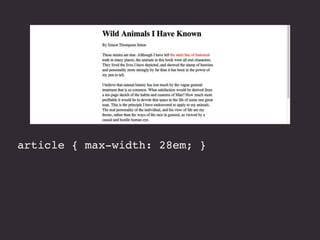 article { max-width: 28em; }
 