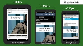 Anna Yeaman
Kindle Fire 7” HD
~500px
Galaxy Nexus
~320px
Note / Smablet
~390px
Fixed-width
 