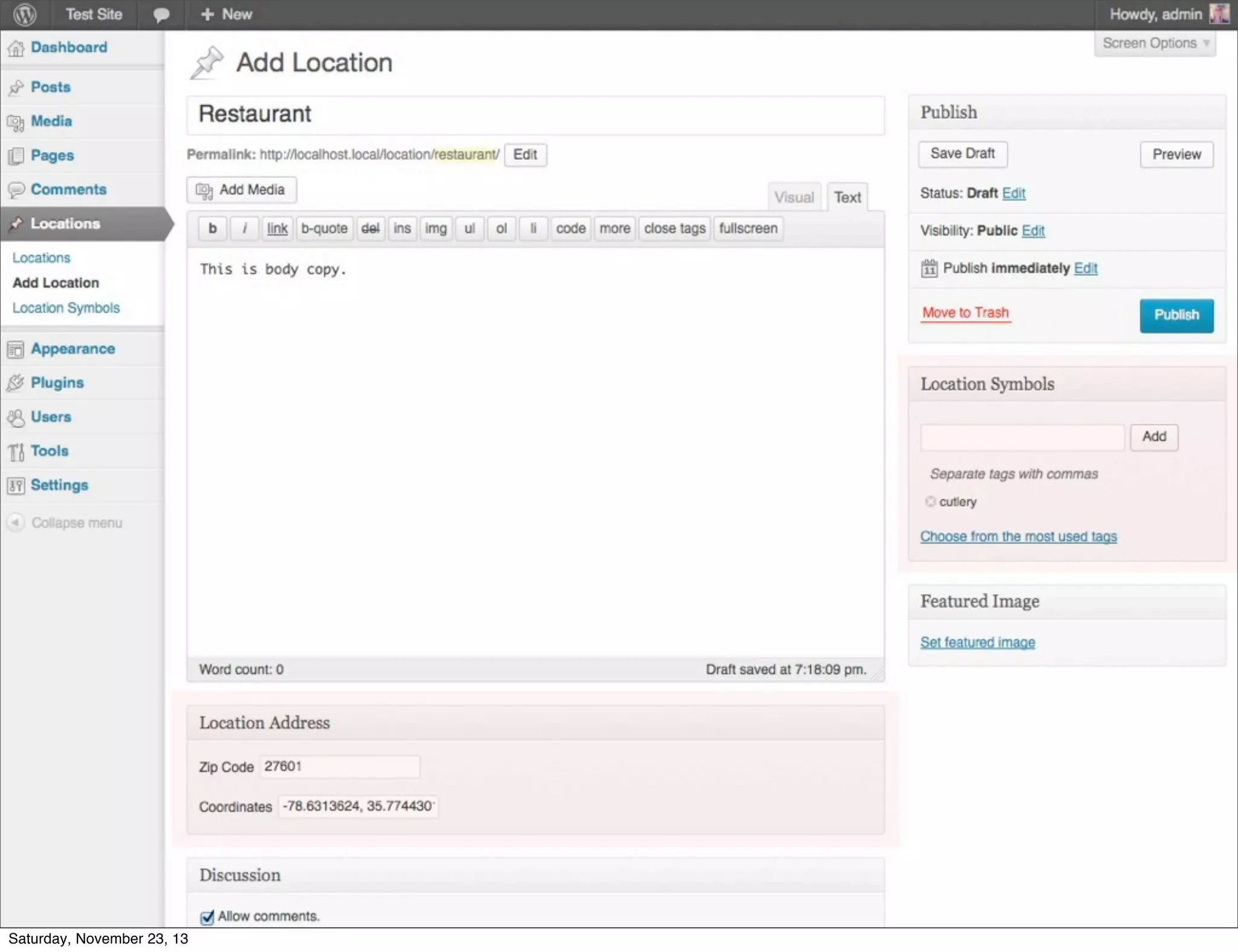 Screenshot of custom post type + meta + taxonomy

Saturday, November 23, 13

 